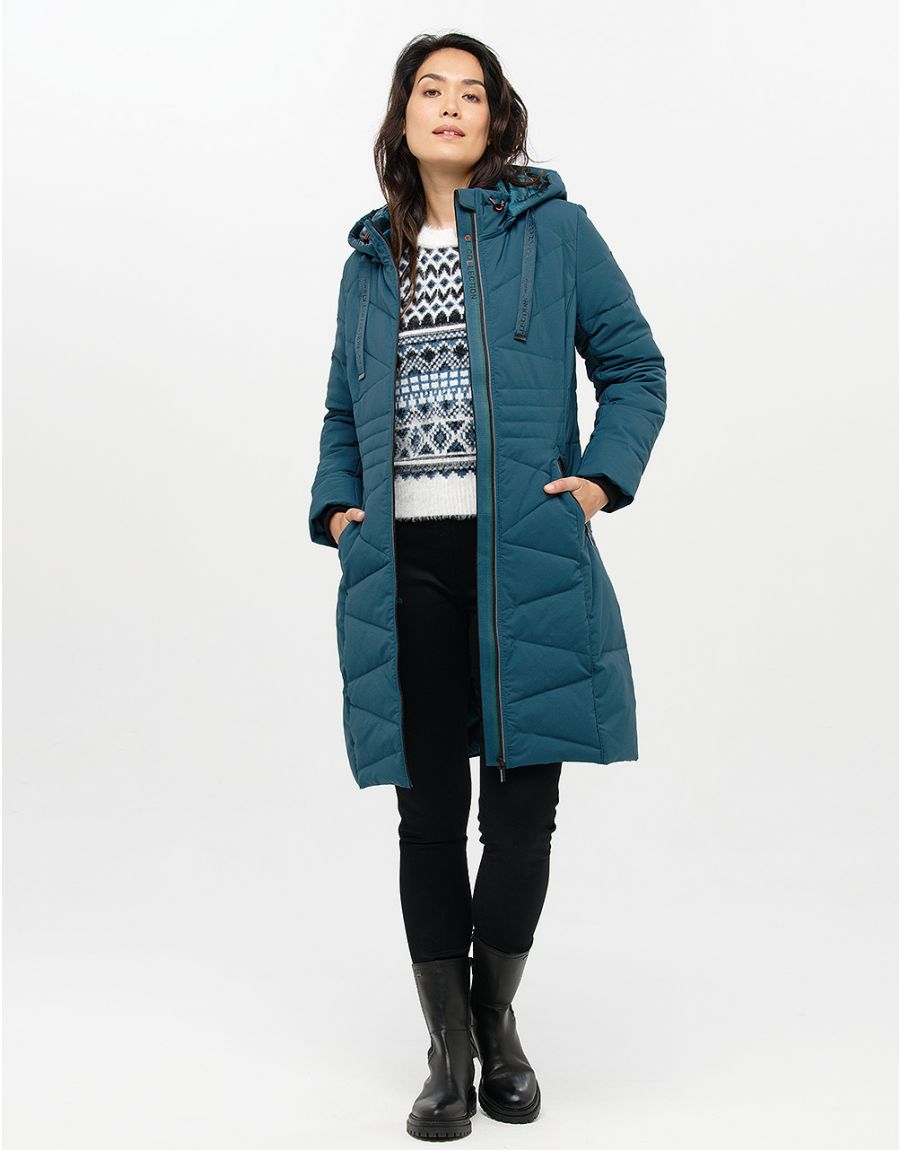 Pull jacquard bleu blanc