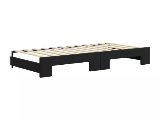 Lit de jour avec lit gigogne noir 90x200 cm velours
