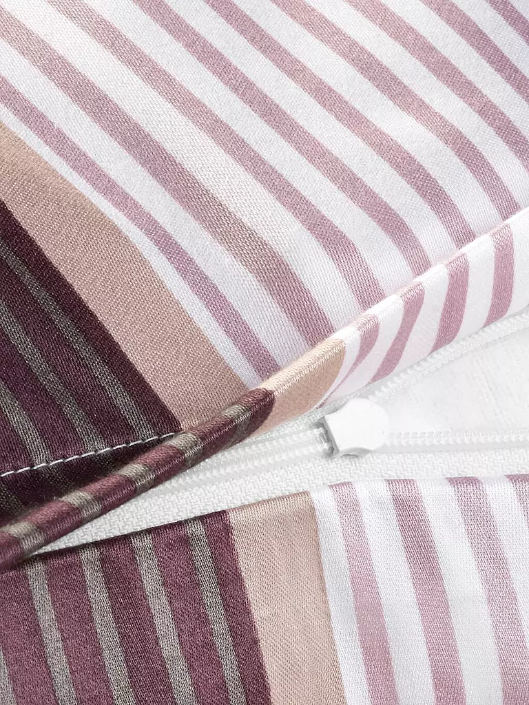 JOOP Satin Bettwäsche Cornflower Stripes 70x90cm / 140x220cm Deep Wine beere