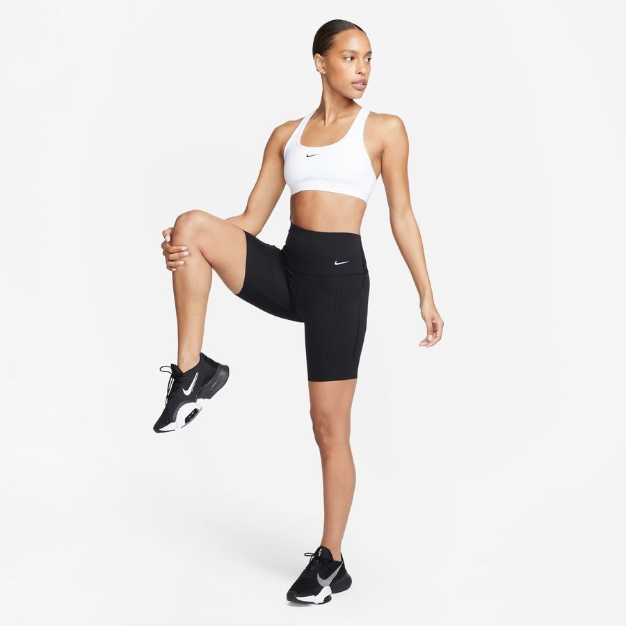 Nike Brassière Swoosh Light Support - Blanc/Noir Femme