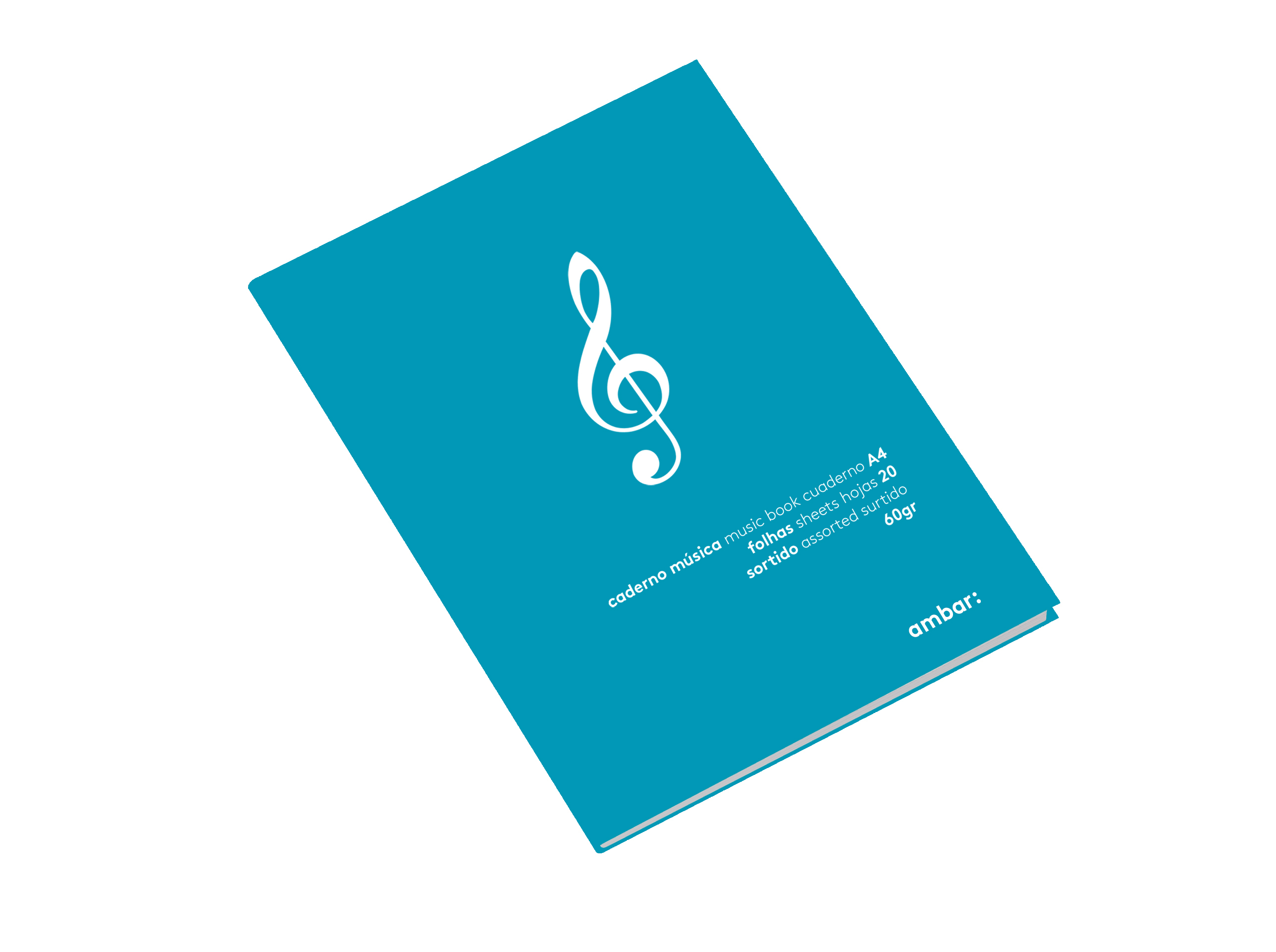 CADERNO MÚSICA A4 AMBAR SCHOOL 20 FOLHAS CORES SORTIDAS