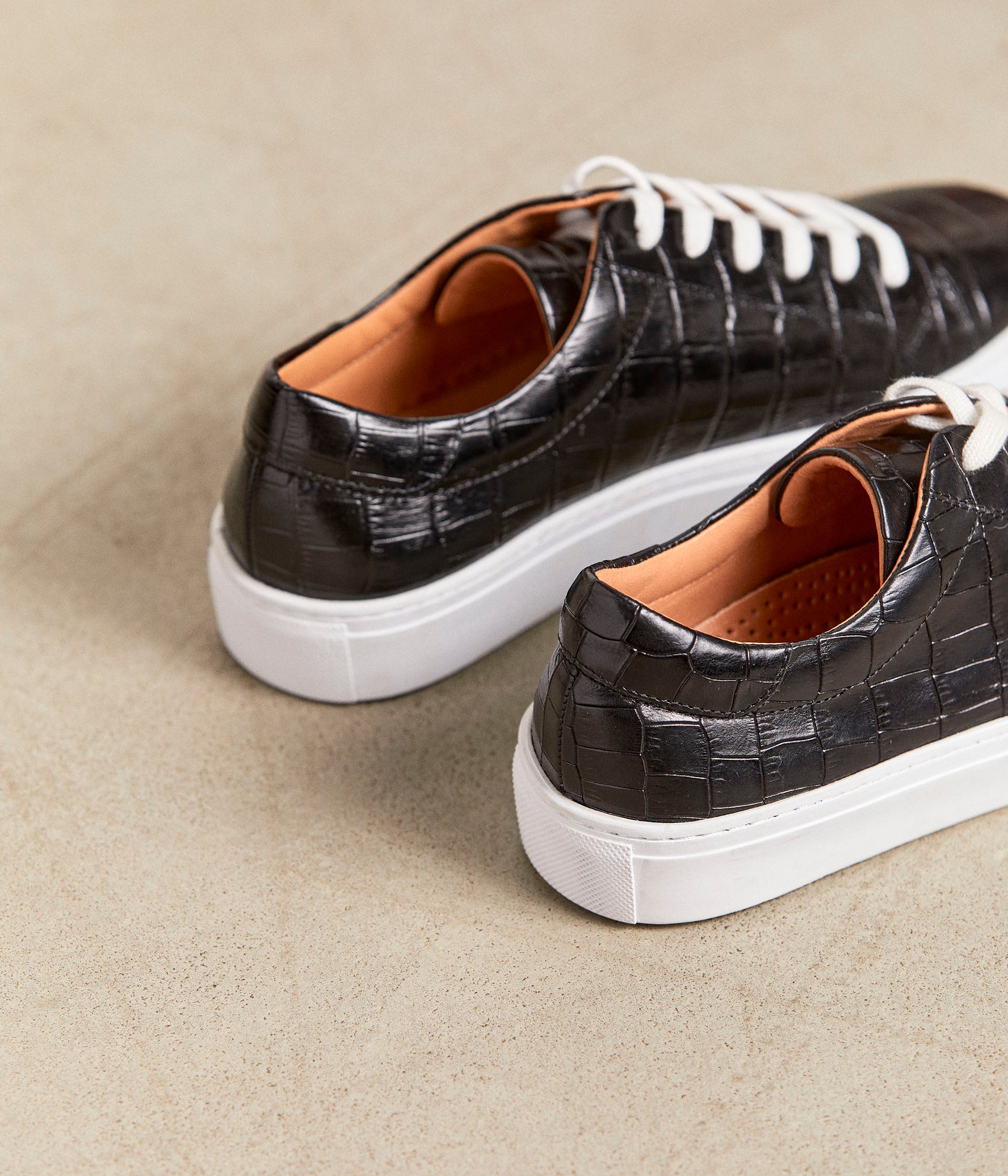 Baskets noir croco Lucette