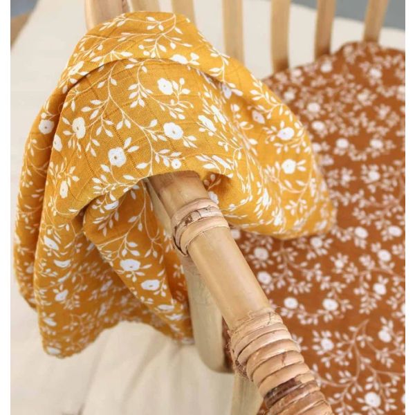 A Little Lovely Company Hydrofiele Doeken 2-Pack – Blossom – Caramel
