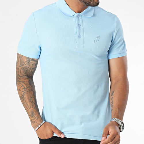 Polo Manches Courtes Bleu Clair