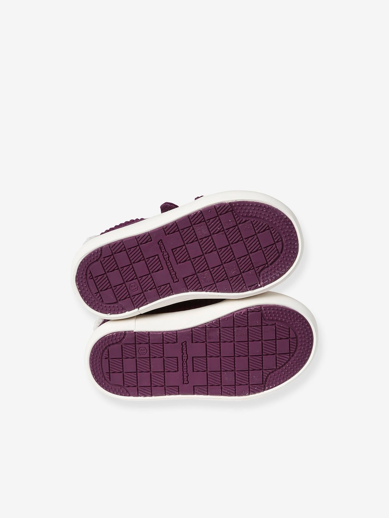 Tênis de lona infantil com fecho de velcro, rosa antigo