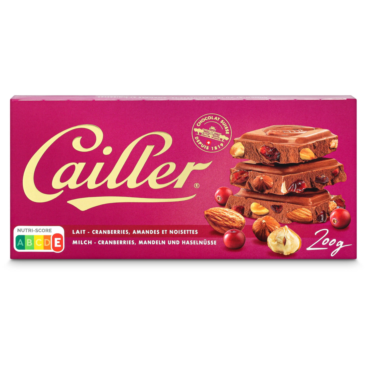 Cailler Tafelschokolade Milch mit Cranberries