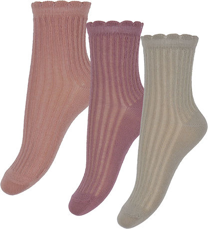 Minymo Socken - 7er-Pack - Ash Rose m. Muster
