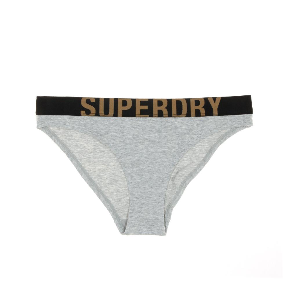 Superdry Culotte Grise Femme Superdry Logo Brief