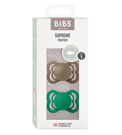 BIBS Supreme Sutter - str. 2 - 2-pak - Symmetrisk - Dark Oak/Eve