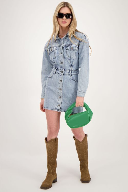 Blauwe spijkerjurk button-up