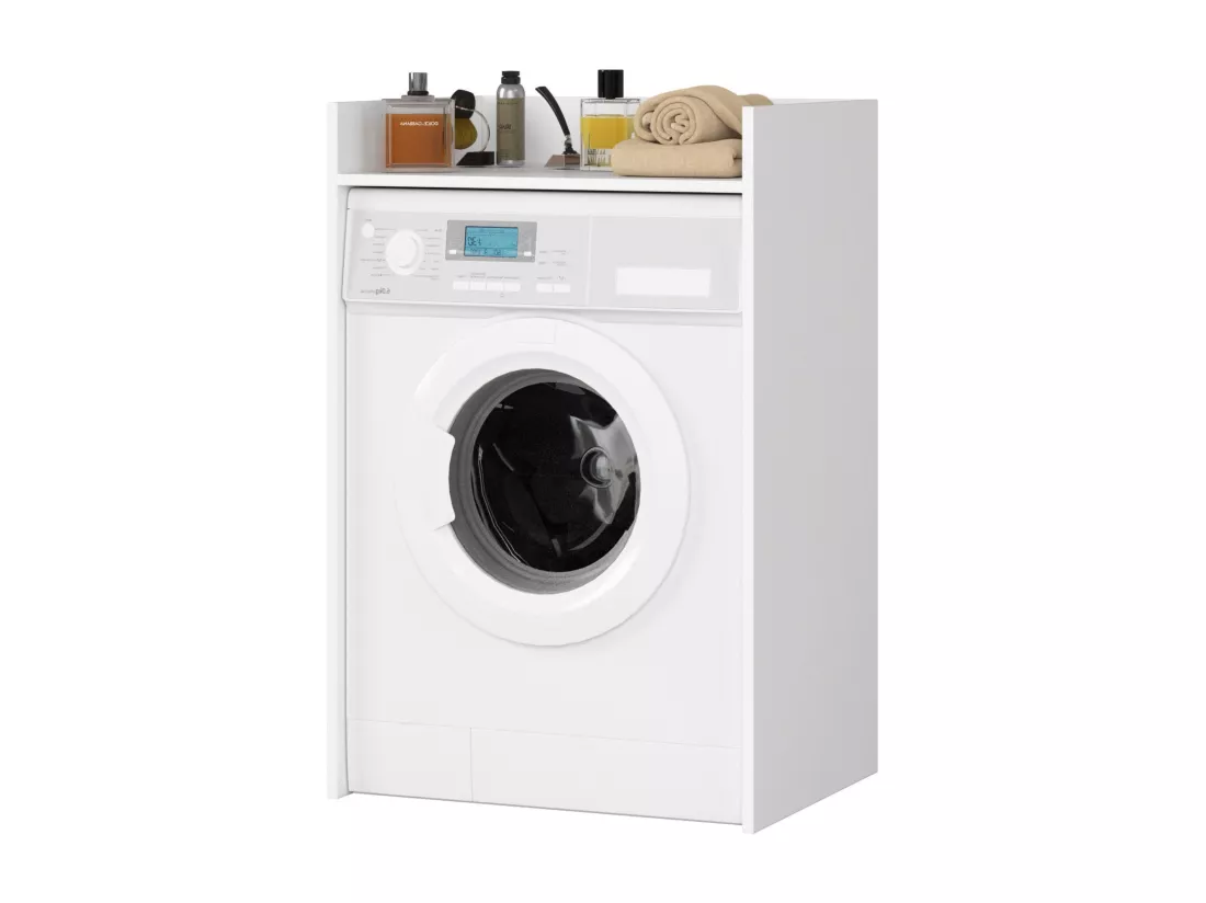 meuble machine a laver 64x50x98 cm 1 étagère blanc