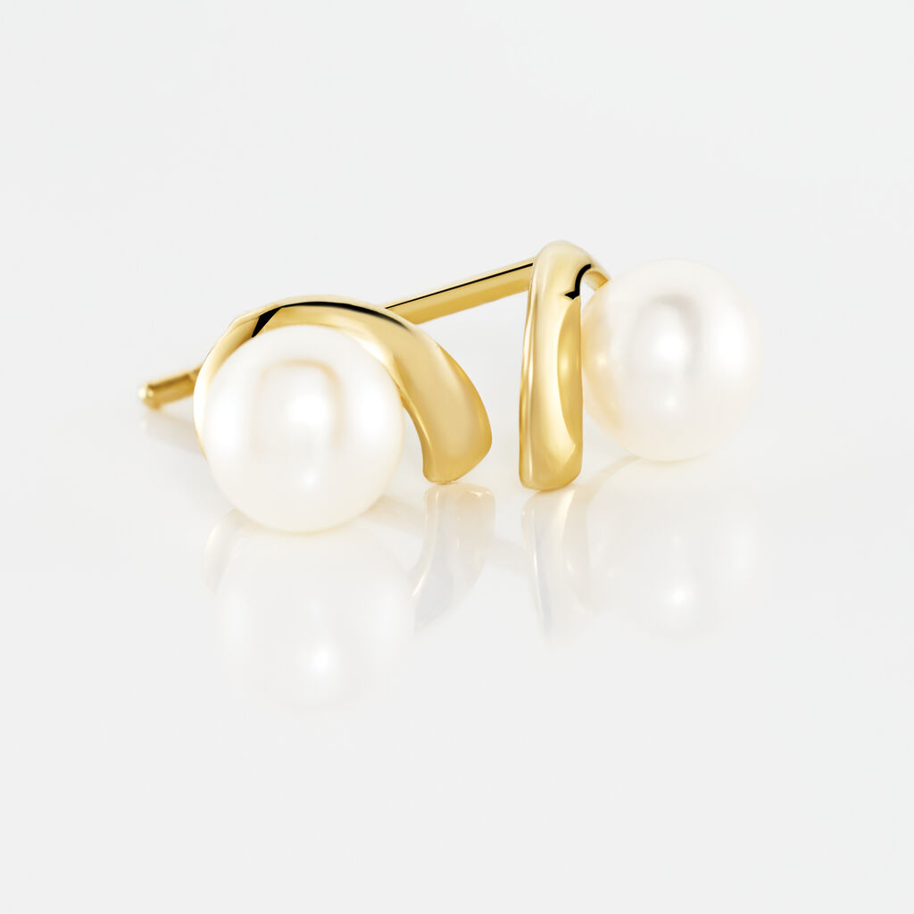 Boucles D'oreilles Puces Odelle Or Jaune Perle De Culture