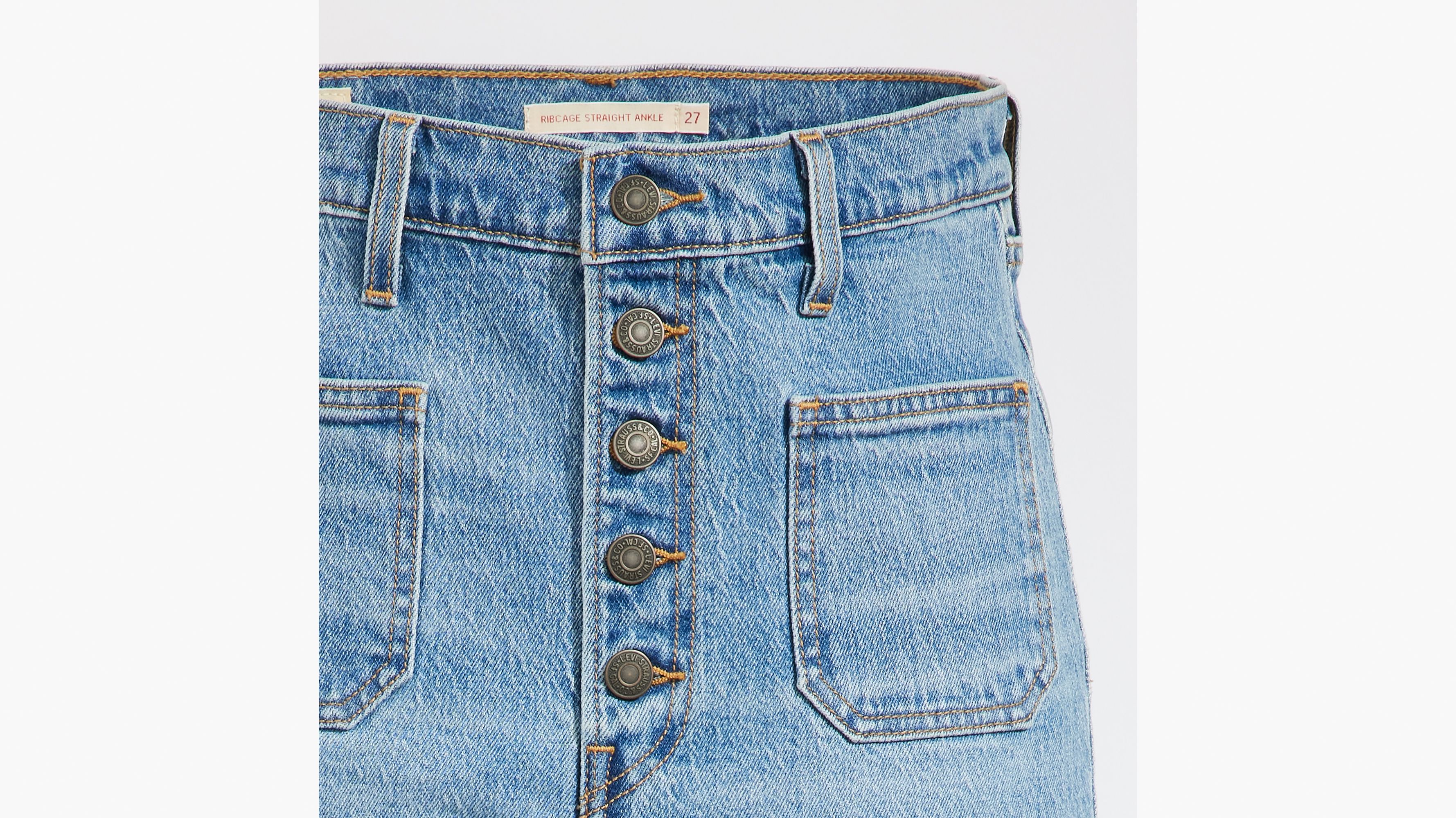 Jean Ribcage poche plaquée Straight - In Patches - Bleu