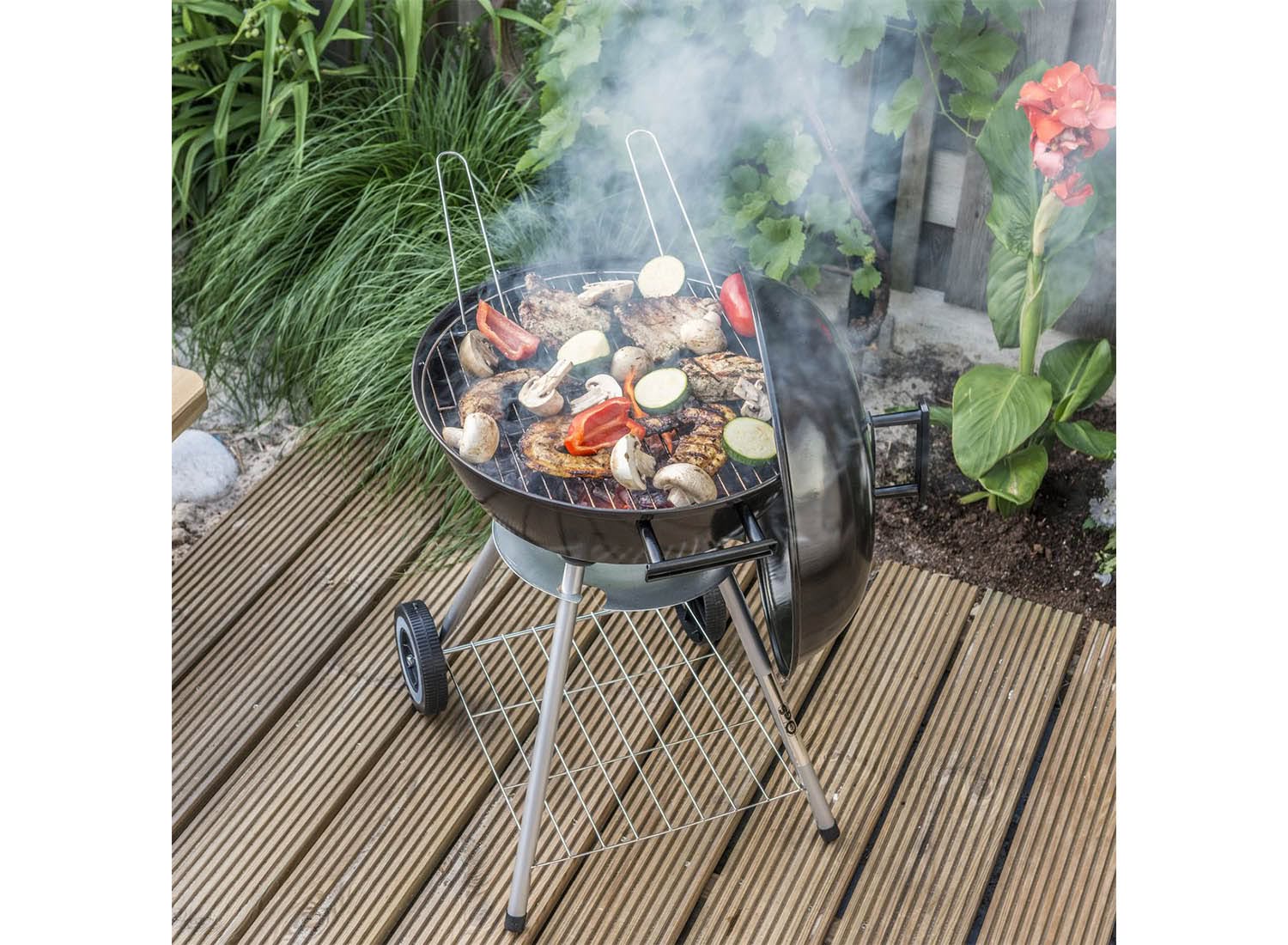 Lone Star Ø45 cm kogelbarbecue met deksel en asopvangbak