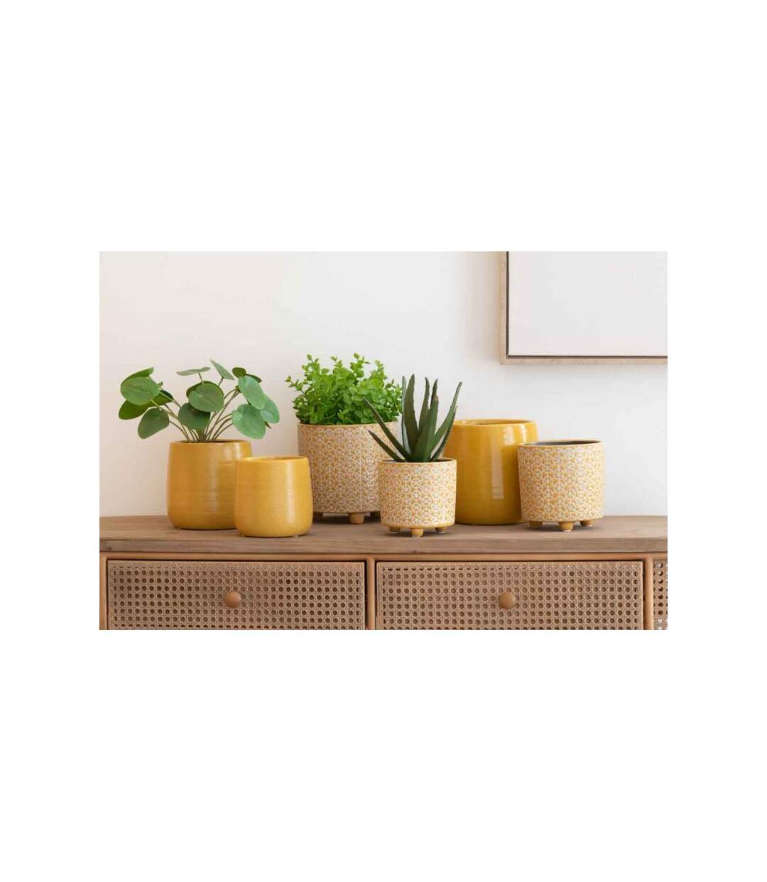 Paris Prix - Cache-pot En Céramique uni 16cm Ocre