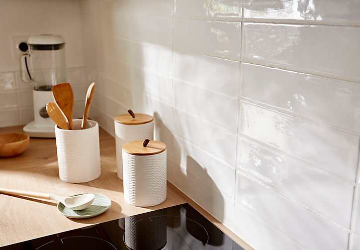 Pot de rangement Ivain Norasia H. 12,5 cm céramique blanc