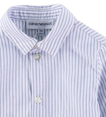 Emporio Armani Hemd - Weiß/Blau Gestreift