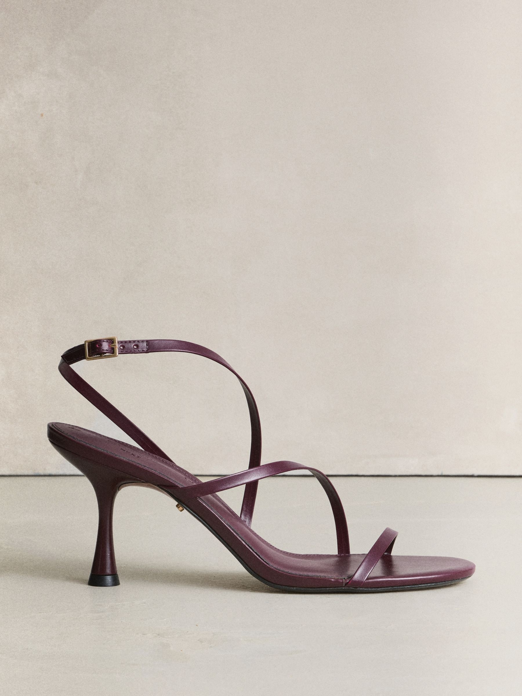 Bordeauxrood - Skinny Signature Premium leren sandalen met bandjes en hakken