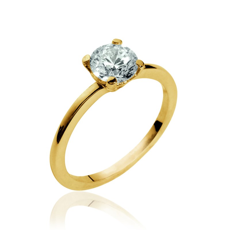 Bague Femme - Plaqué Or - Oxyde de zirconium