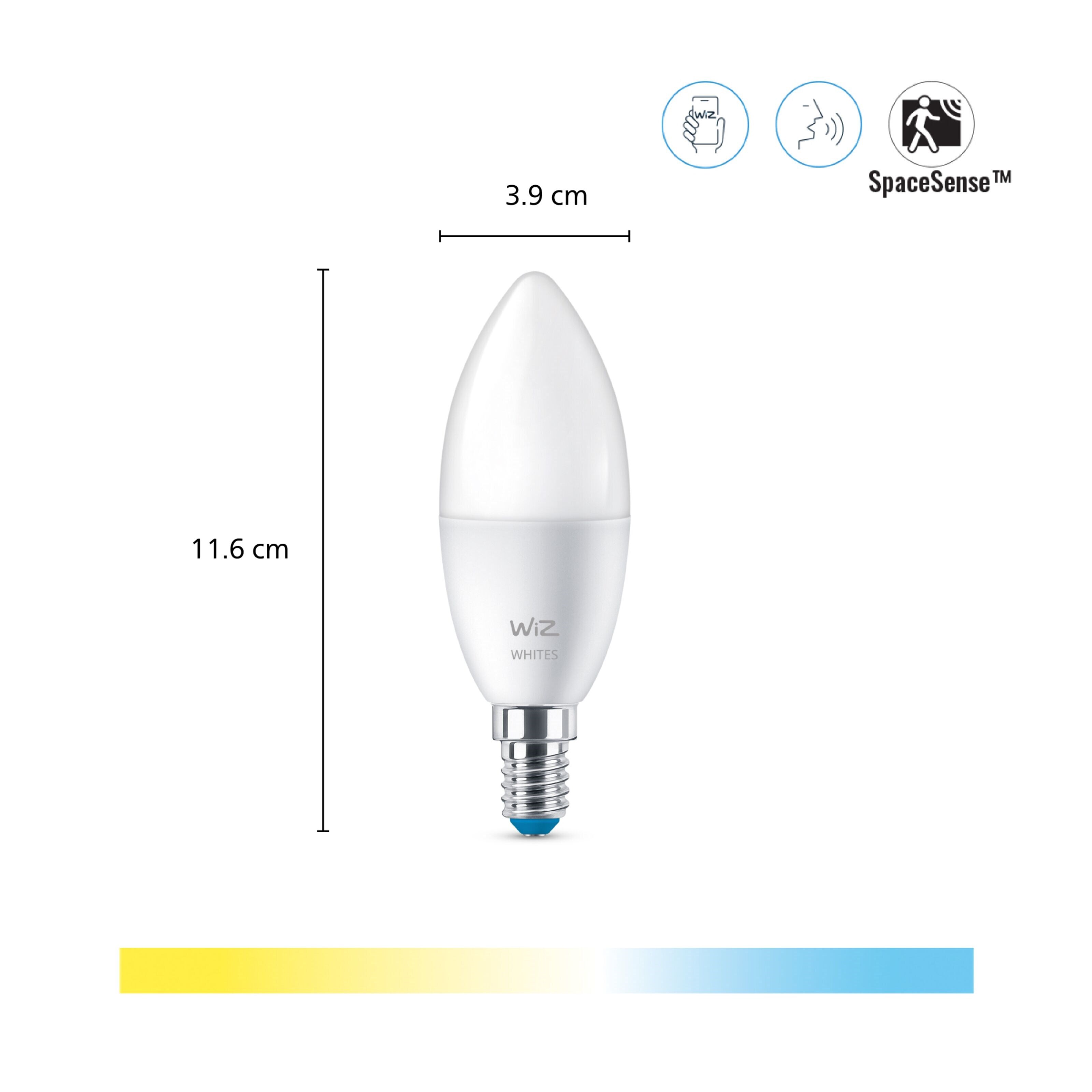 WiZ C37 Smart LED-pære E14 470 lm 2-pk.