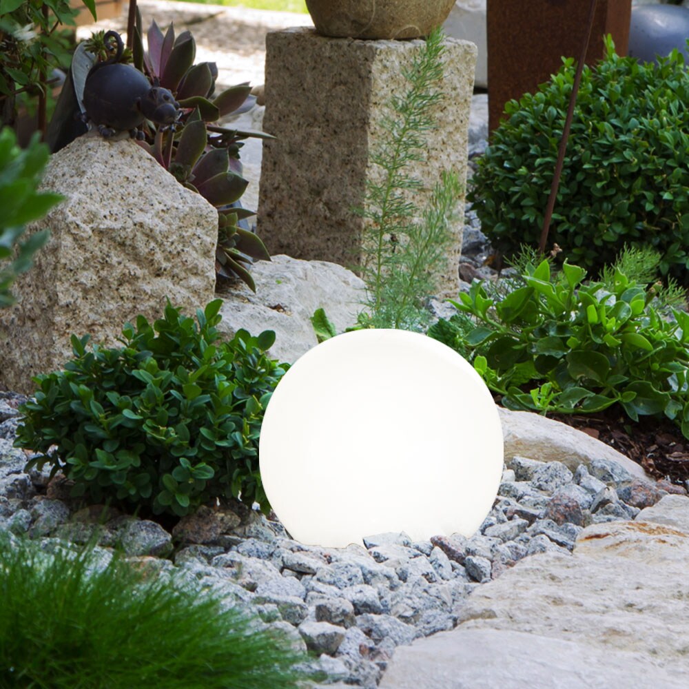 4er Set LED Solar Steckleuchten, Kugel Design, weiß