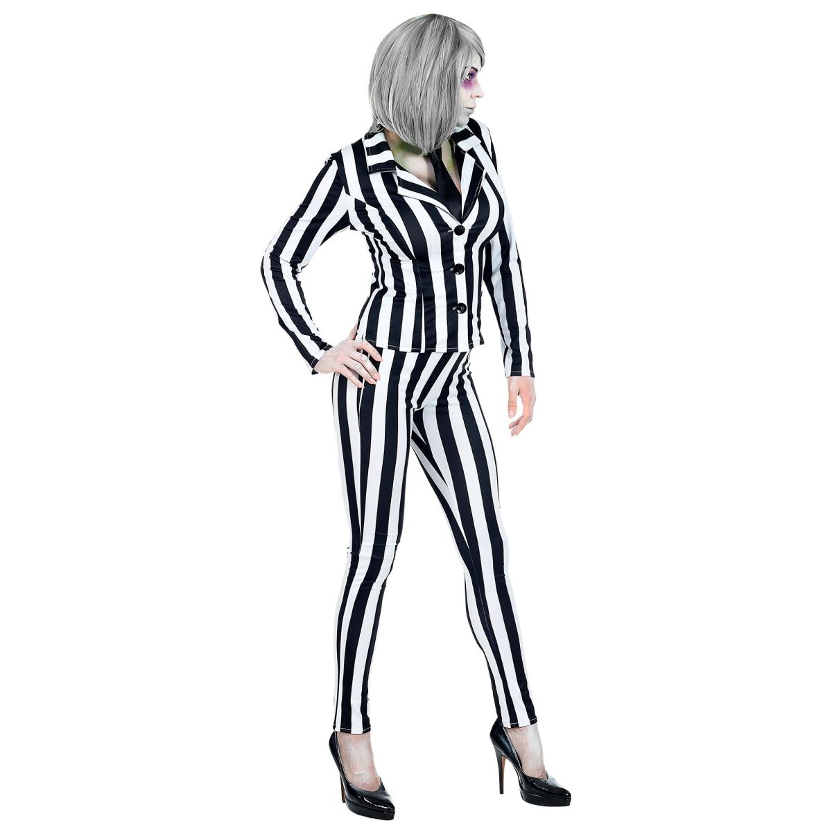 Halloween Kostuum Wit Zwart Dames Geest