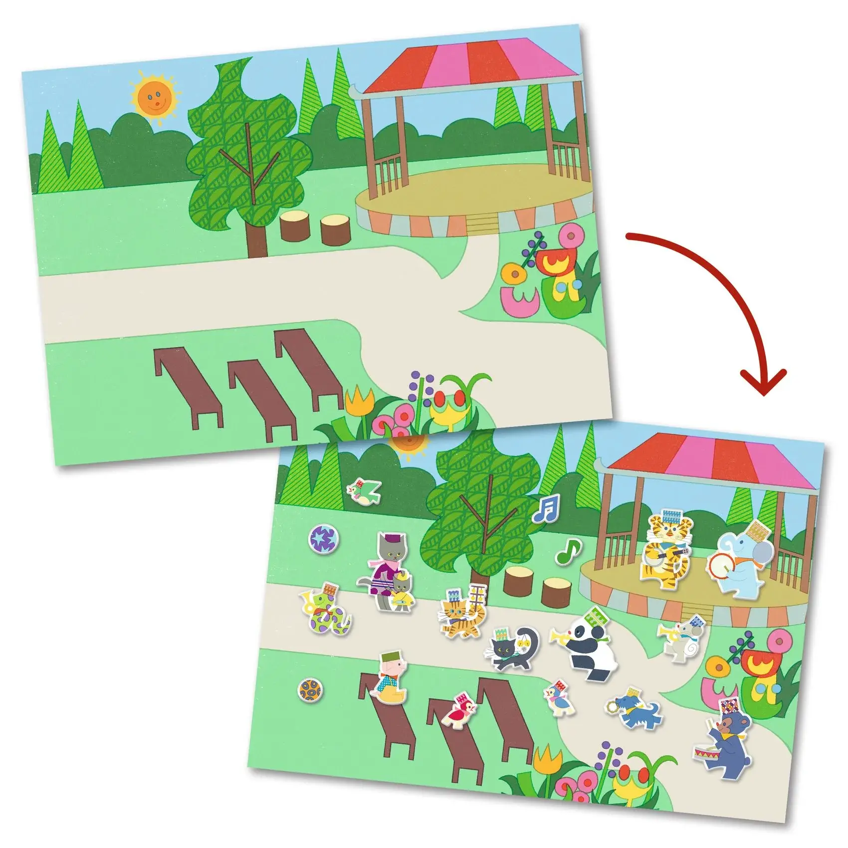 Djeco dj09947 Knutselpakket stickers Fanfare