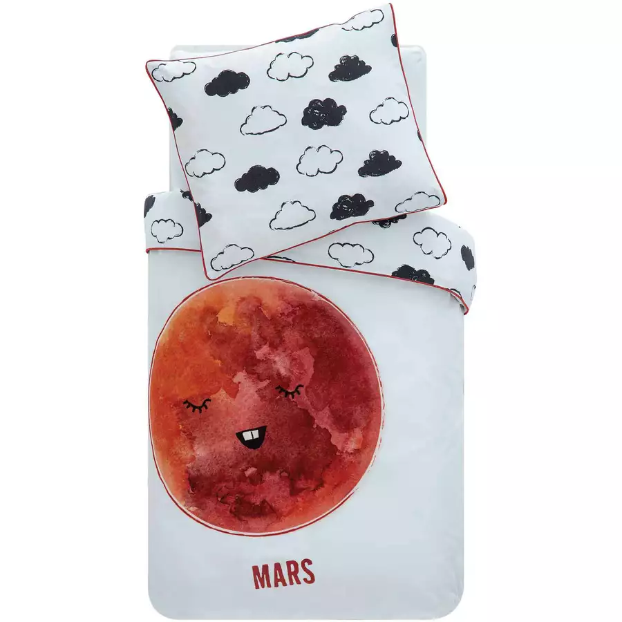 hibboux® Bettwäsche-Set Cosmic Mars Multicolor
