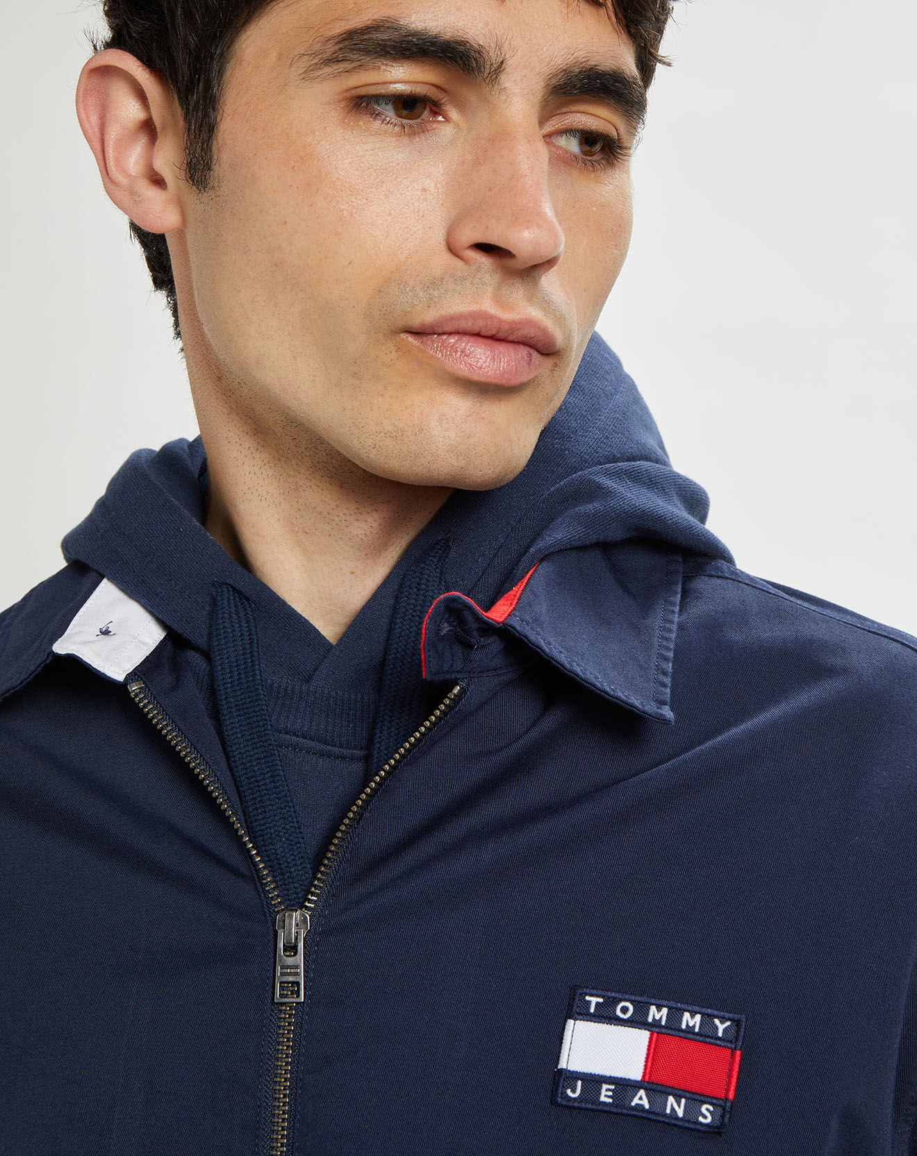 Tommy Jeans Blouson 100% Coton Bio casual badge bleu marine