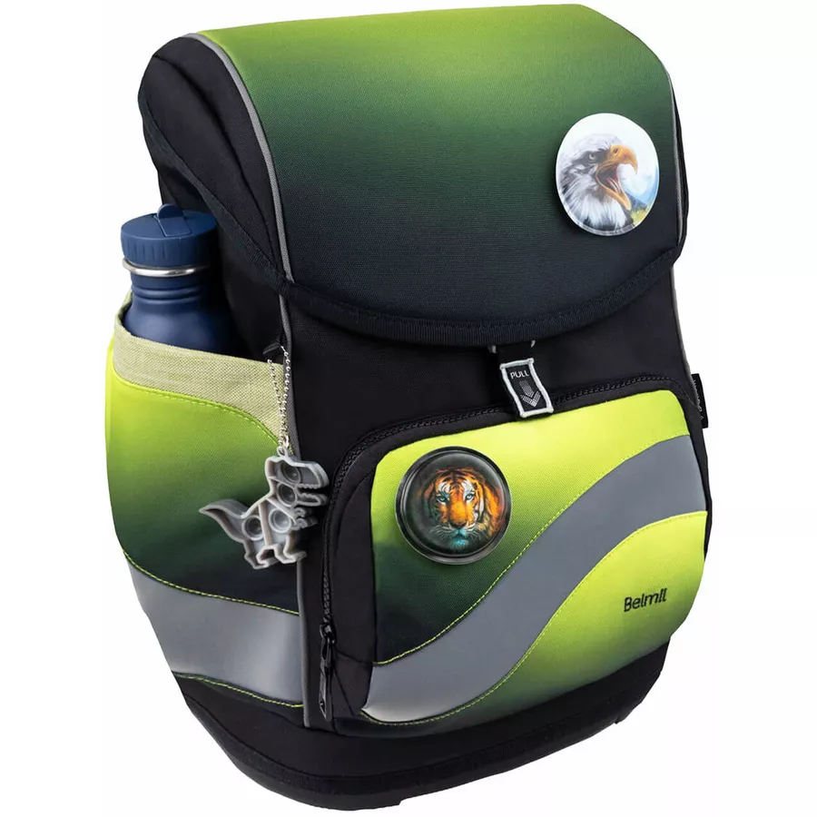 Belmil Schulranzen Premium Smarty Plus Set 5-teilig Black Green