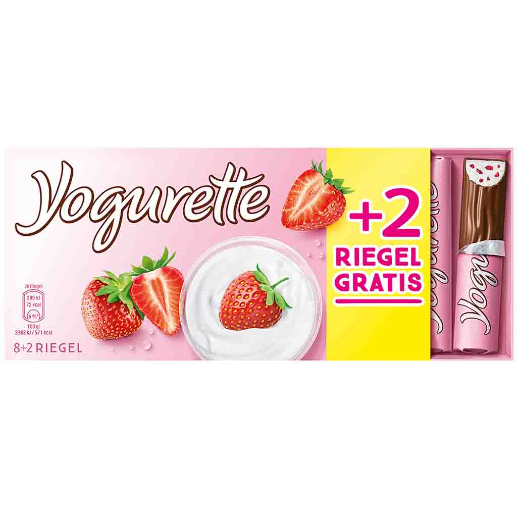 Yogurette Schokolade 8+2 Riegel 125g MHD:19.3.25