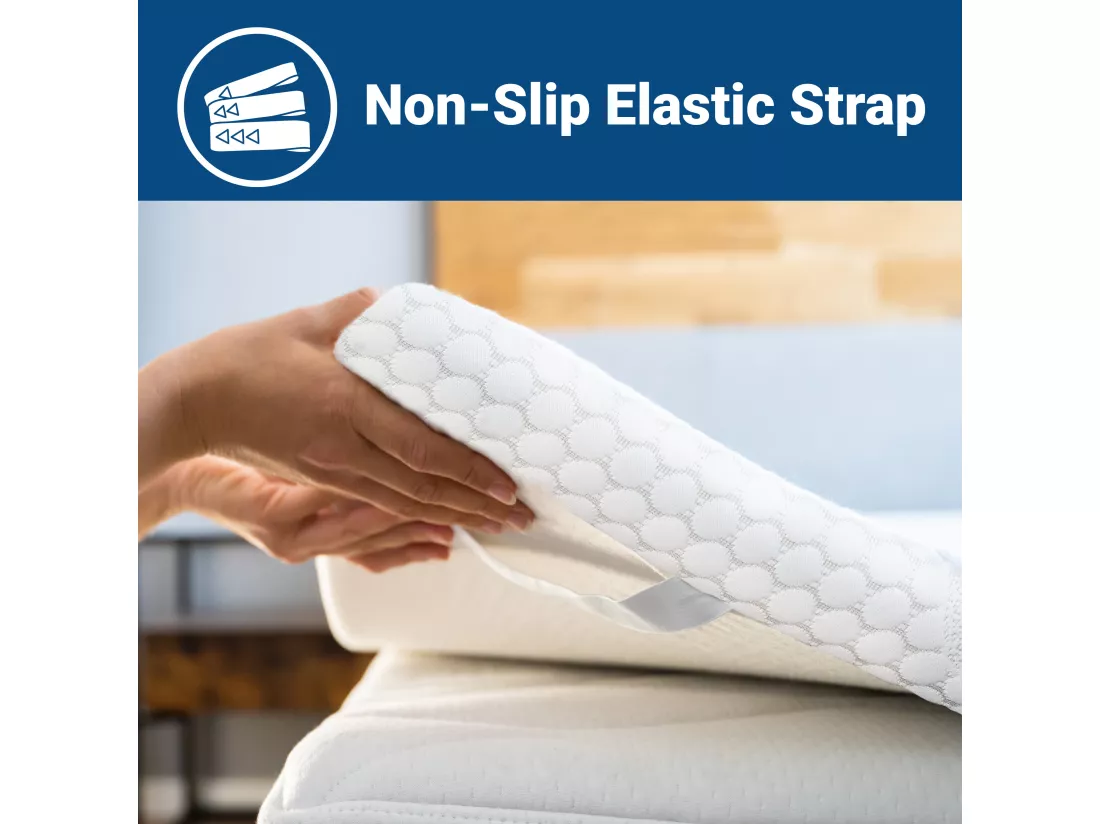 Surmatelas en mousse à mémoire de forme pour matelas double XXL | Surmatelas de 6 cm | Surmatelas déhoussable | Antibactérien et antifongique | 180 x 200