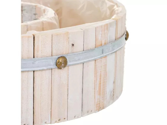 Panier rond en bois marron 40x40x12h