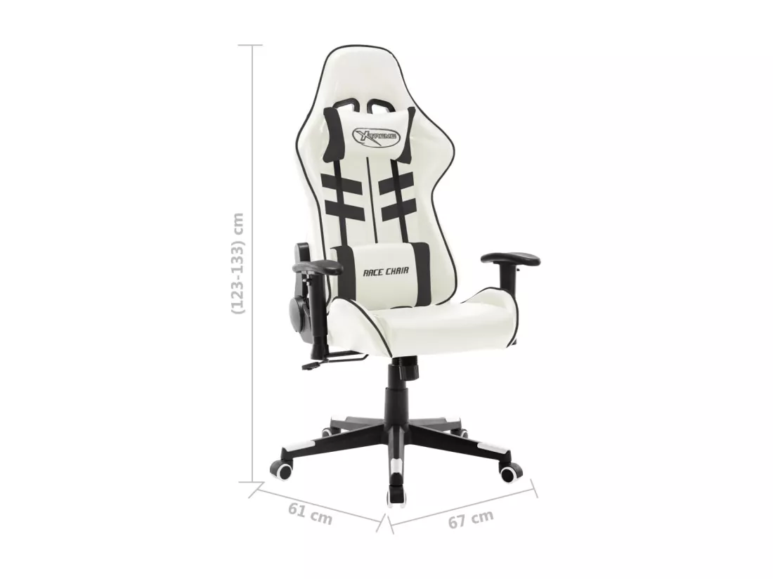 Chaise de jeu Blanc et noir Cuir artificiel