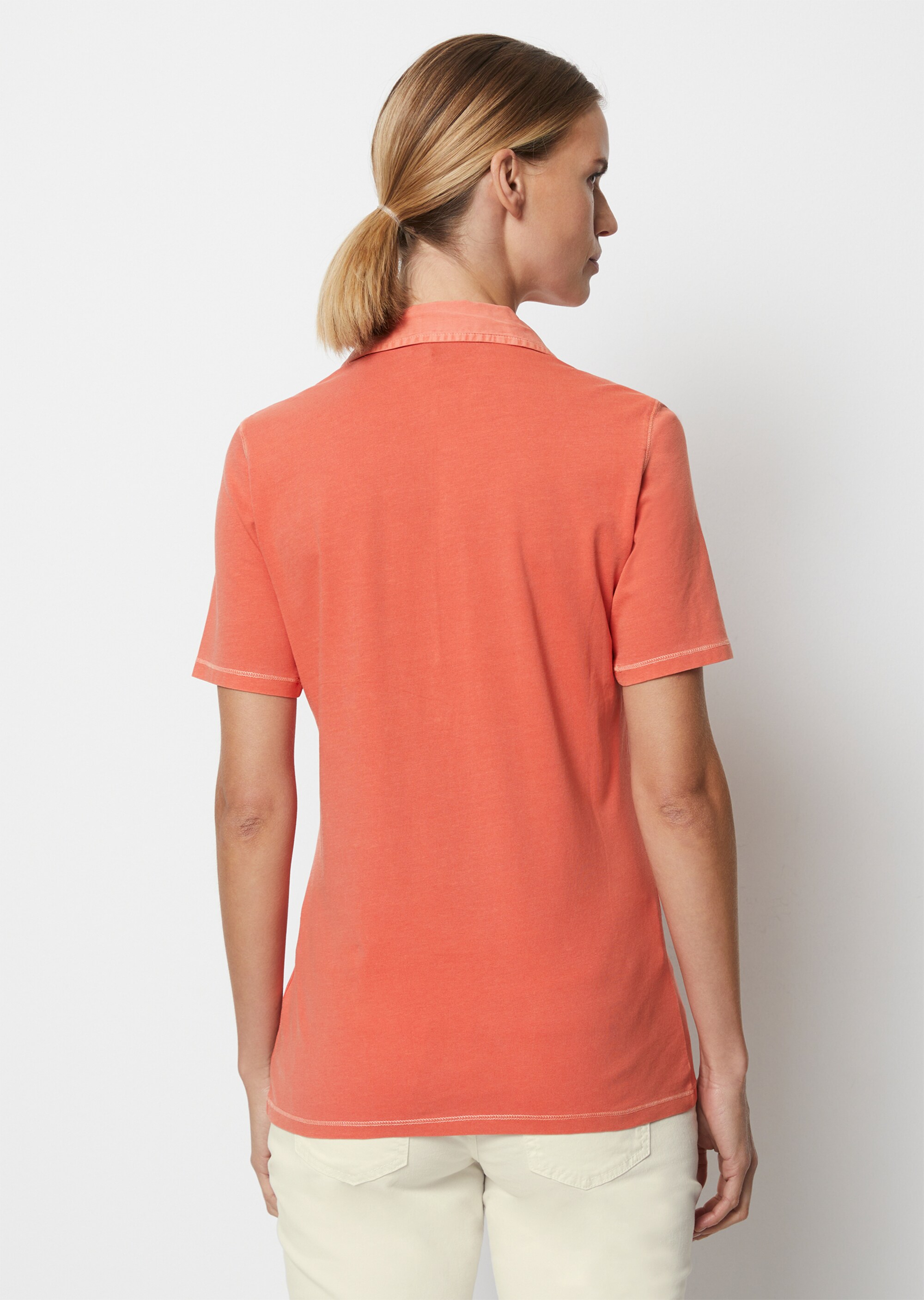 Kurzarm Poloshirt regularmit Material-Mix-Details