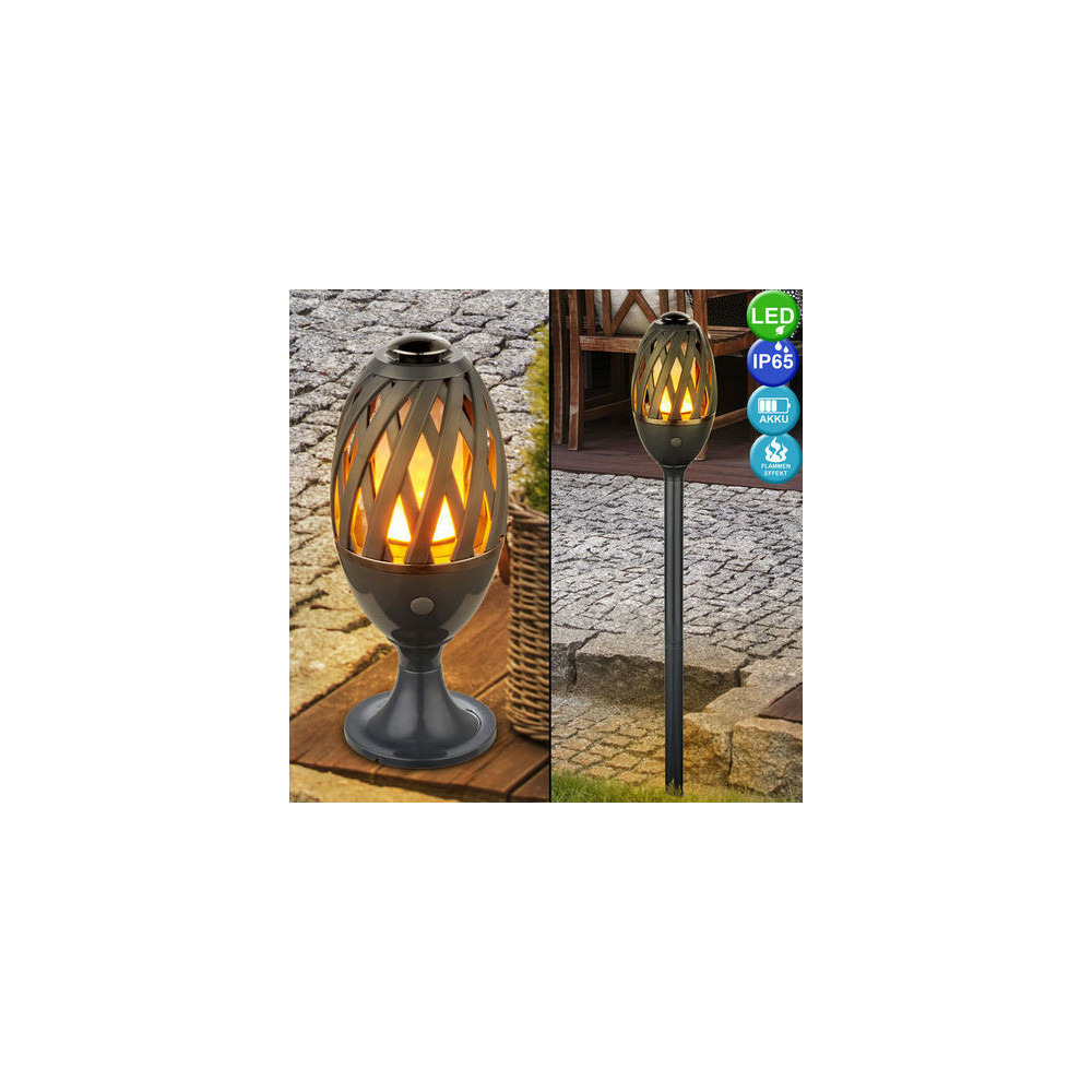 Pack 4 lampes led de jardin effet flamme bombalight