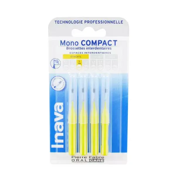 Pincéis Inava Mono Compactos de 1 mm para Espaços Estreitos, Amarelos, 4 Unidades