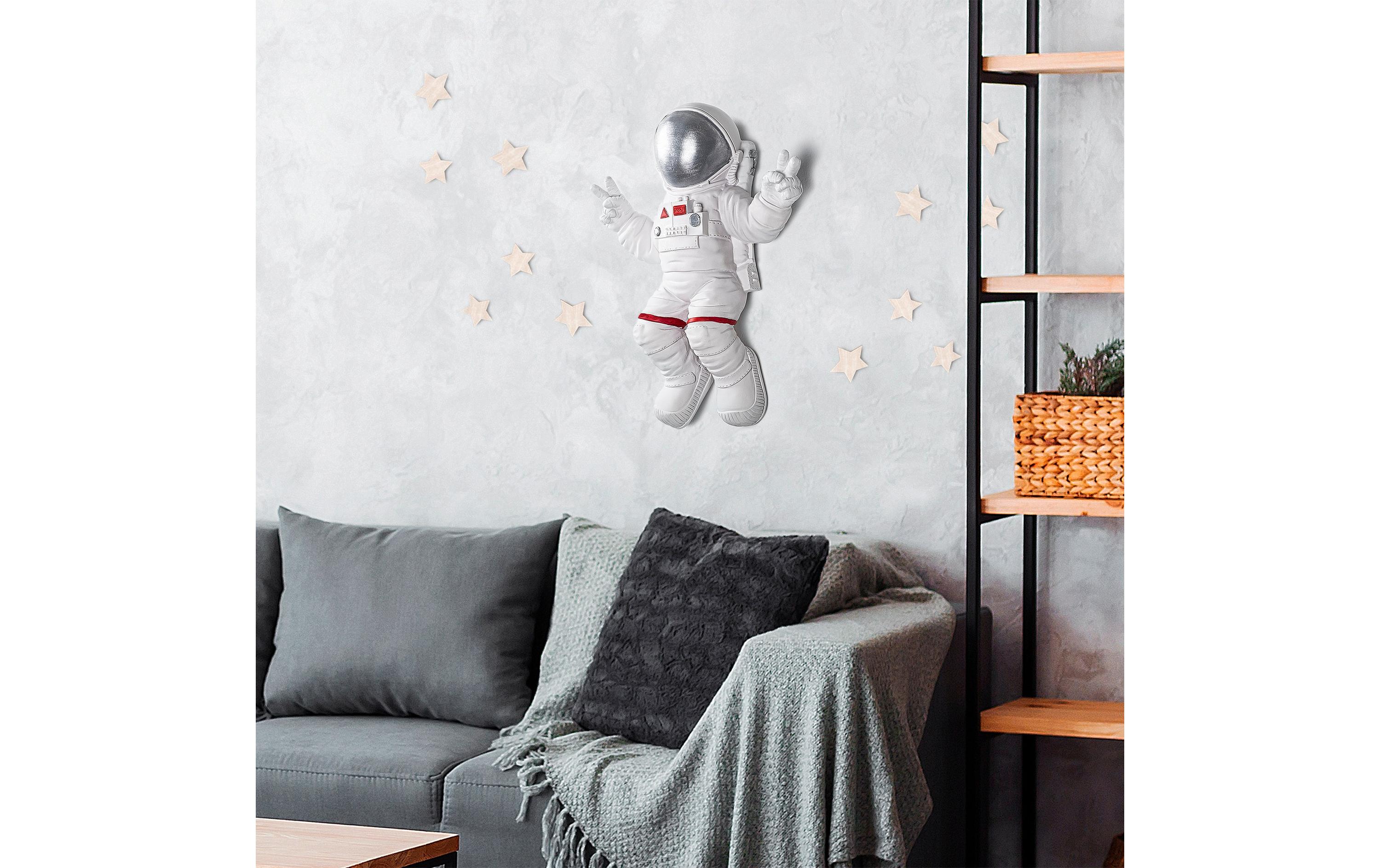 Wanddekoration Astronaut 35 x 48 cm, Silber/WeissWandgestaltung