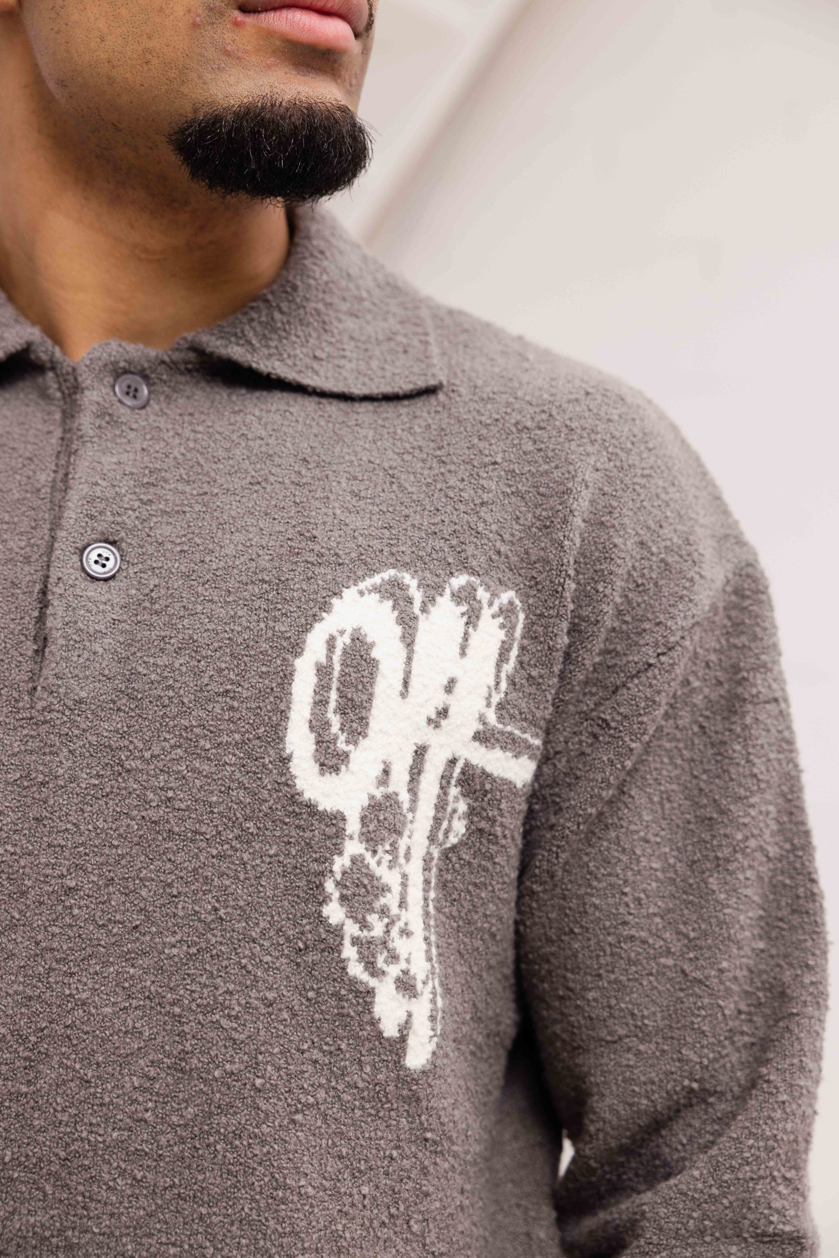 Off The Pitch Boucle Grip Sweater Heren Grijs