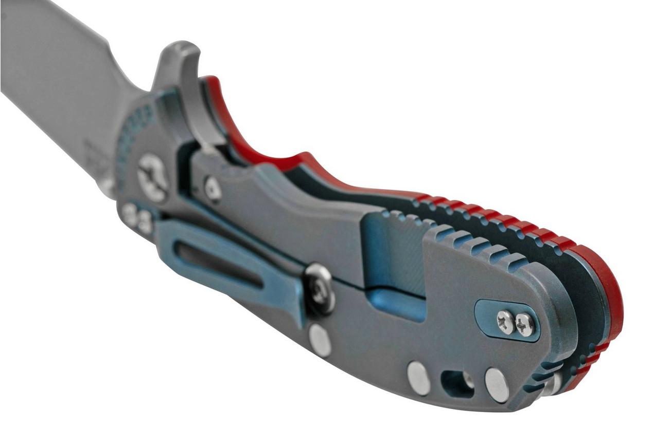 Rick Hinderer XM-24 4.0, S45VN, Spanto Battle Blue, Red G10, zakmes