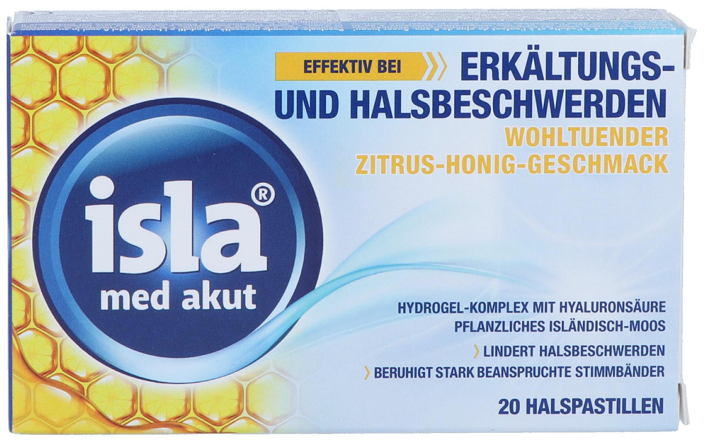 med akut Zitrus-Honig Pastillen 20 StückWohltuende Pastillen bei Erkältung und Halsbeschwerden