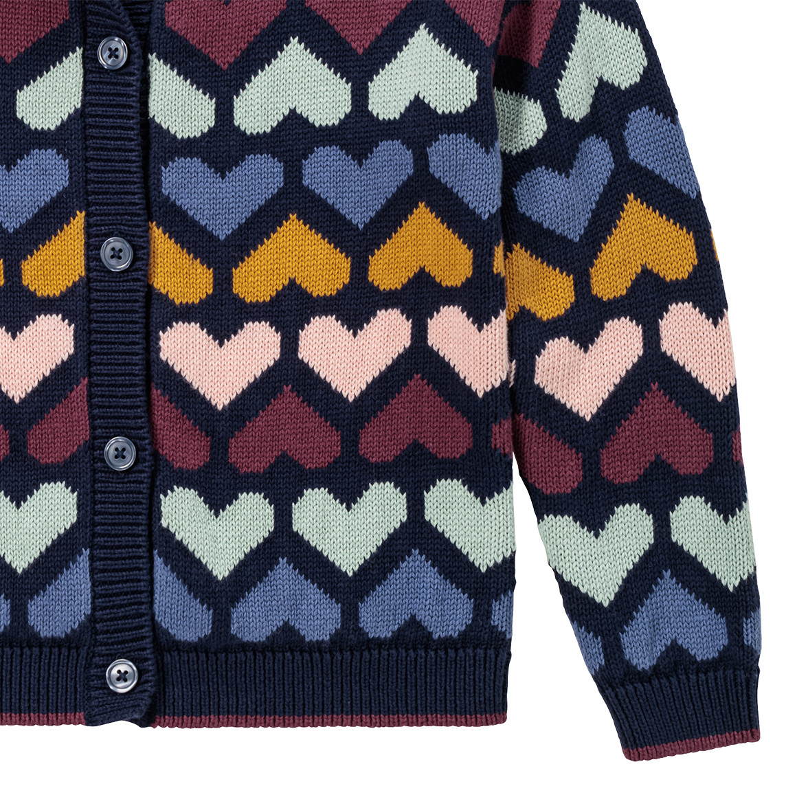 Topolino Mädchen Strickjacke mit Herzen dunkelblau