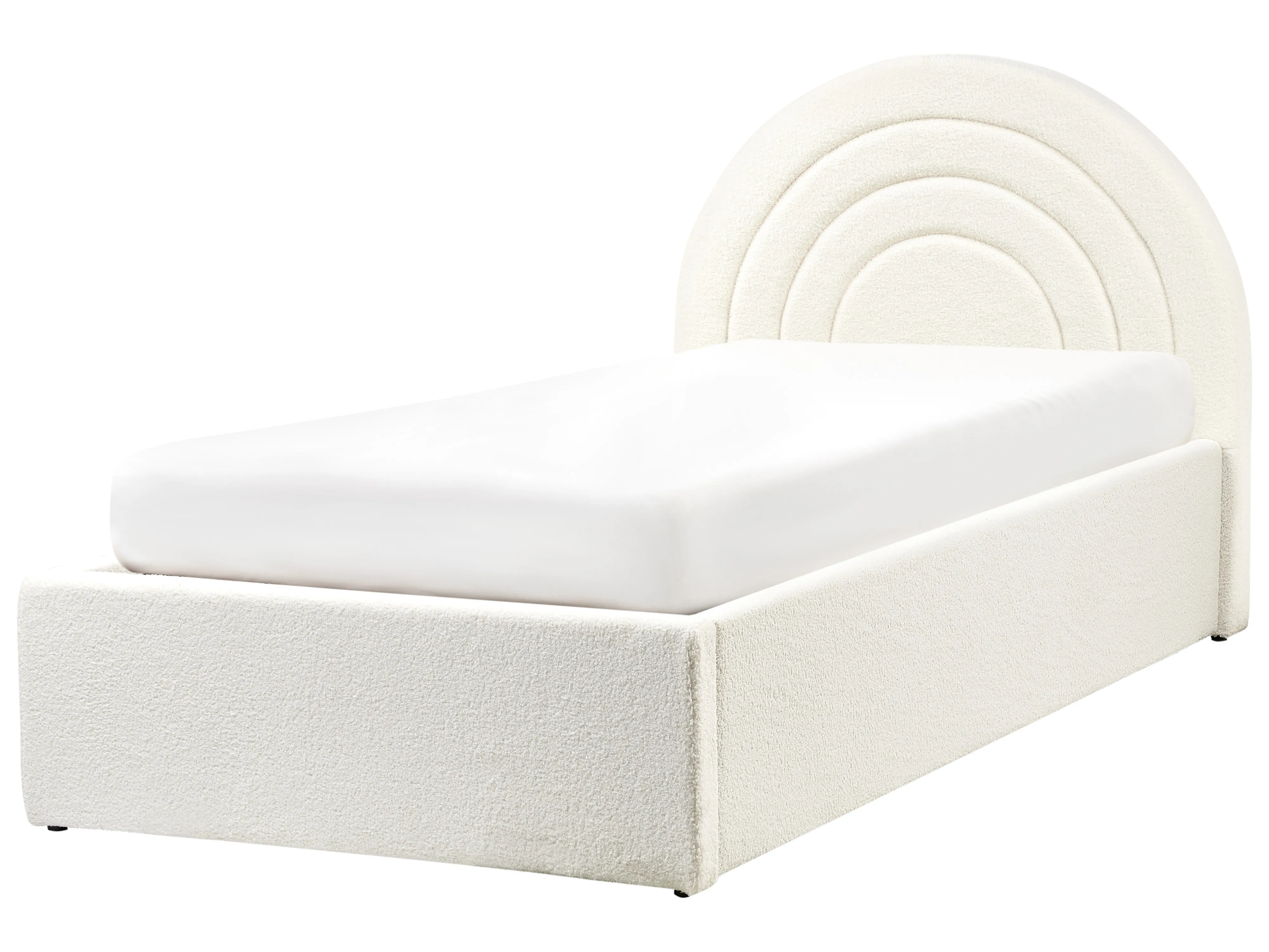 Kinderbed met opbergruimte Bouclé ANET 90 x 200 cm Gebroken wit