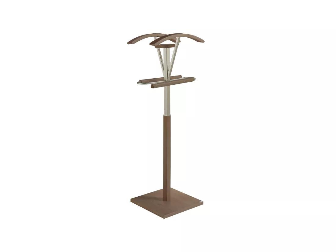 Valet de nuit - H110cm x L47cm x P34cm - hêtre massif noyer - Couple
