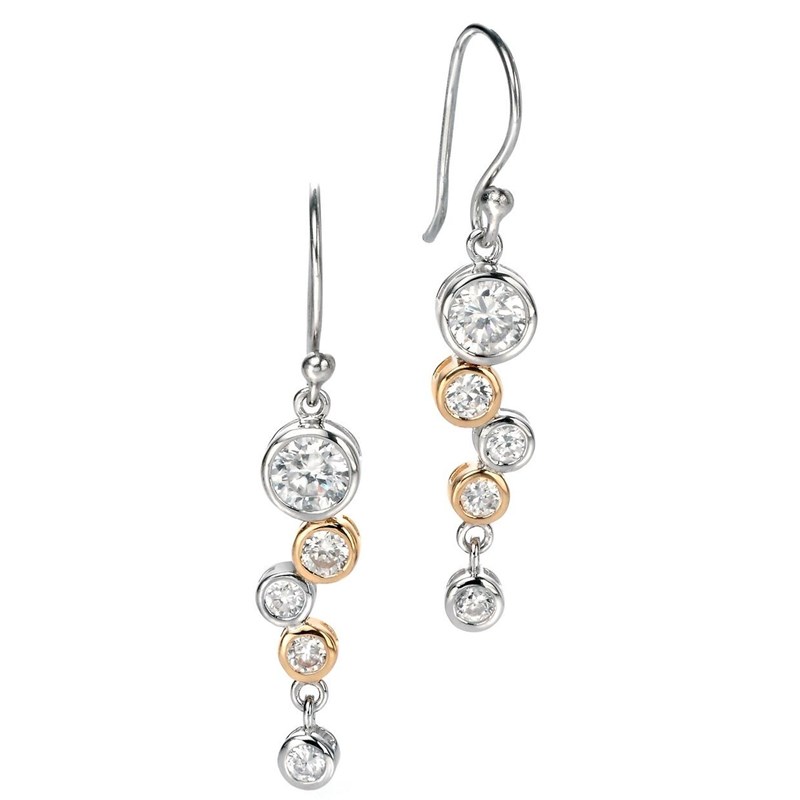 Boucle d'oreille plaqué Or et zirconium en argent 925/1000