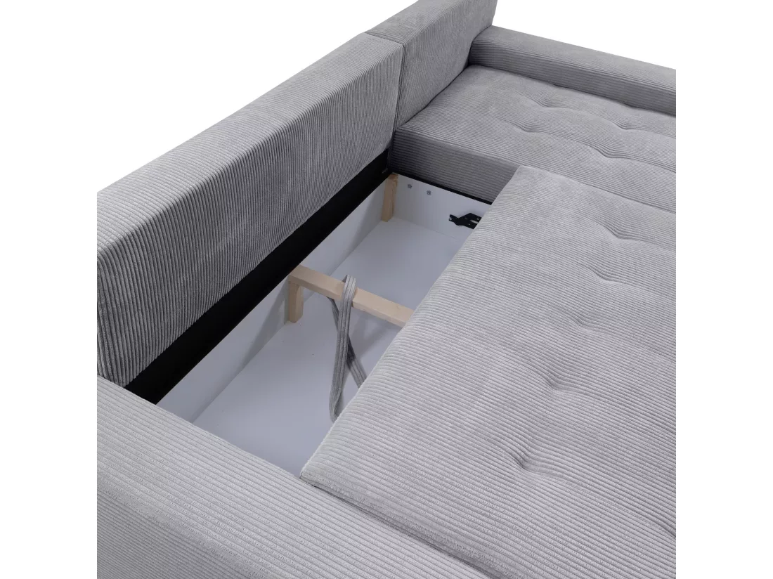 CANAPÉ D'ANGLE avec coffre de rangement Tragel L, gris