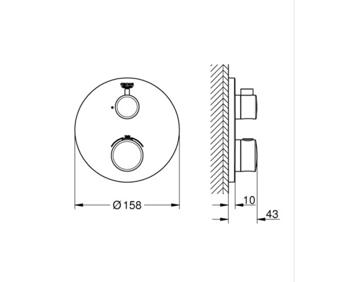 GROHE douchekraan met thermostaat GROHTHERM chroom 24075000