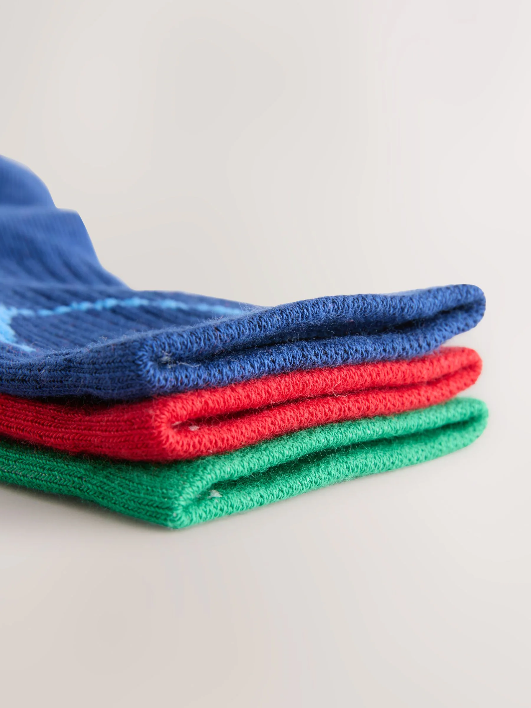 Rood, groen en blauw - 3 Paar enkelsokken met verzachte zool en hoog katoengehalte