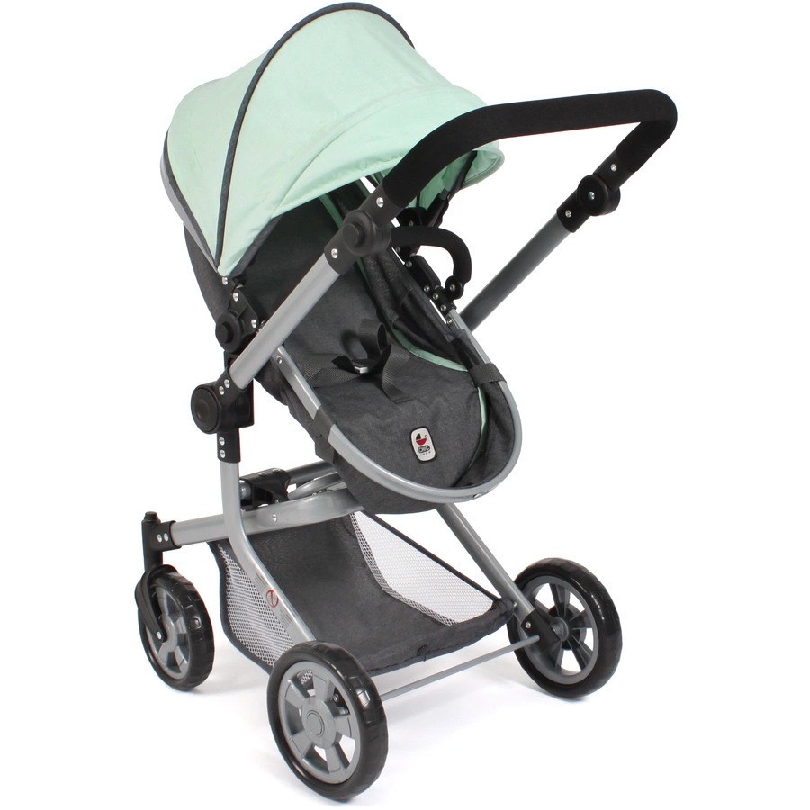 BAYER CHIC 2000 Kombi-Puppenwagen MIKA melange anthrazit-mint