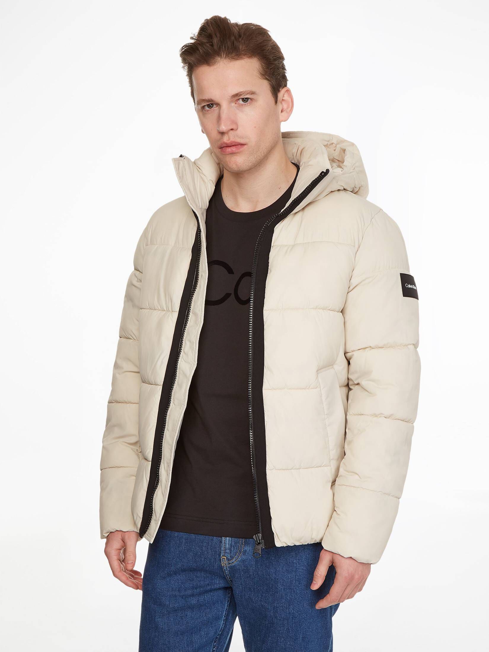 CALVIN KLEIN| Herren Steppjacke mit Kapuze CRINKLE NYLON PUFFER JACKET